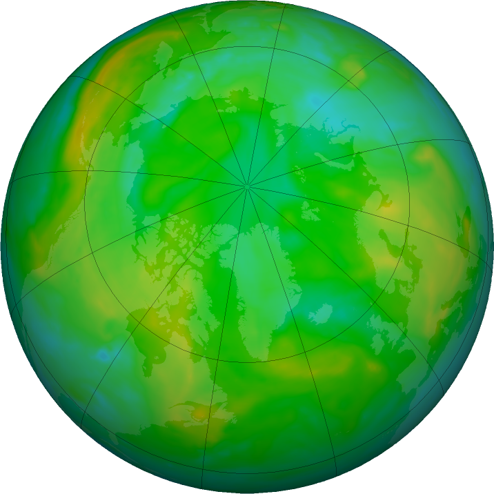 Arctic ozone map for 15 July 2019